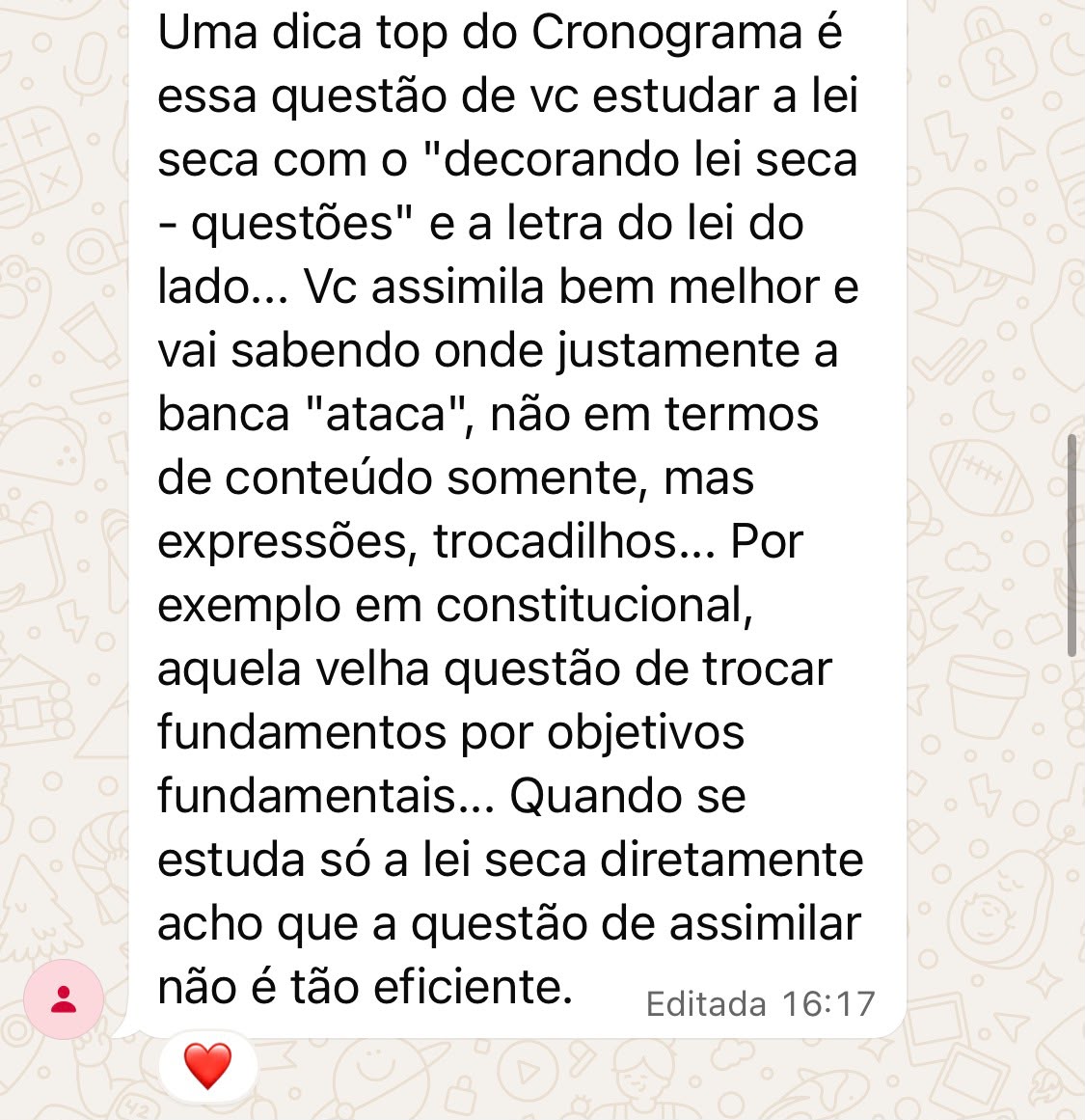 Depoimento de aluno